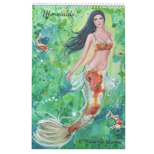 Mermaid kalender fantasie portretten van Renee Lav (Achterkant)