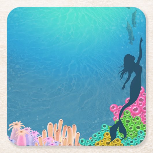 Mermaid Kartonnen Onderzetters (Voorkant)