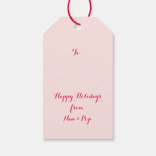 Mermaid Kerstmis Blush Pink op maat Cadeaulabel (Achterkant)