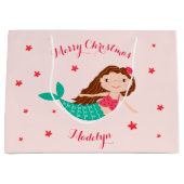 Mermaid Kerstmis Blush Pink op maat Groot Cadeauzakje (Voorkant)