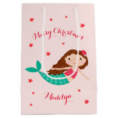 Mermaid Kerstmis Blush Pink op maat Medium Cadeauzakje (Achterkant)