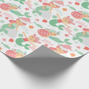 Mermaid Kerstmis Cadeaupapier