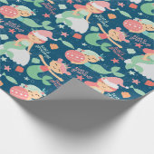 Mermaid Kerstmis Cadeaupapier (Hoek)