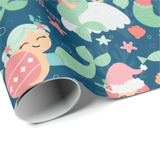 Mermaid Kerstmis Cadeaupapier (Rol Hoek)