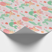 Mermaid Kerstmis Cadeaupapier (Hoek)