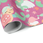 Mermaid Kerstmis Cadeaupapier (Rol Hoek)