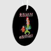 Mermaid Kerstmis en Funny Penguin Ornament (voorkant)
