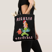 Mermaid Kerstmis en Funny Penguin Tote Bag (Dichtbij)