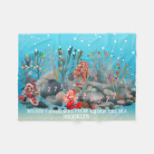 Mermaid Kerstmis Fleece Deken (Voorkant (Horizontaal))