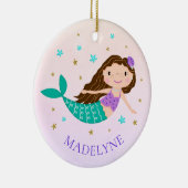 Mermaid Kerstmis - Gepersonaliseerde naam Keramisch Ornament (Rechts)