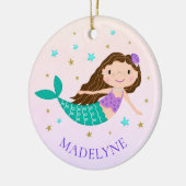Mermaid Kerstmis - Gepersonaliseerde naam Keramisch Ornament (Links)
