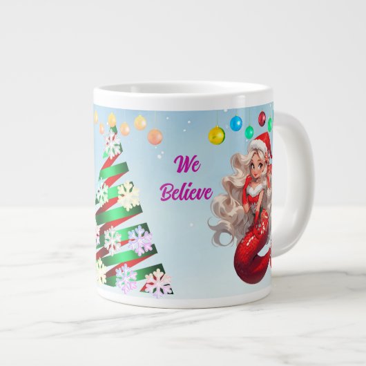 Mermaid Kerstmis Grote Koffiekop (Voorkant rechts)
