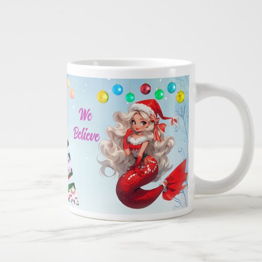 Mermaid Kerstmis Grote Koffiekop (Rechts)
