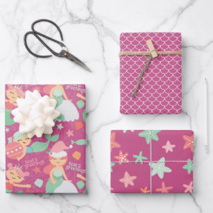 Mermaid Kerstmis Inpakpapier Vel