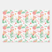 Mermaid Kerstmis Inpakpapier Vel (Voorkant)