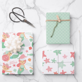 Mermaid Kerstmis Inpakpapier Vel