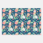 Mermaid Kerstmis Inpakpapier Vel (Voorkant)