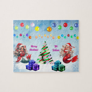 Mermaid Kerstmis Legpuzzel