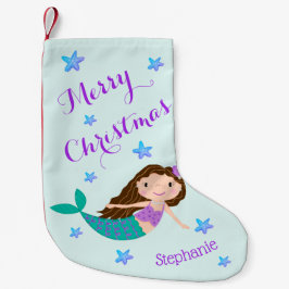Mermaid Kerstmis Paars Glitter Personeelsformatie Kleine Kerstsok