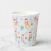 Mermaid Kerstmis Papieren Bekers (Achterkant)