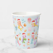 Mermaid Kerstmis Papieren Bekers (Links)