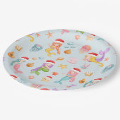 Mermaid Kerstmis Papieren Bordje (Gekanteld)