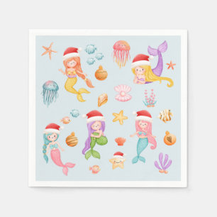Mermaid Kerstmis Servet