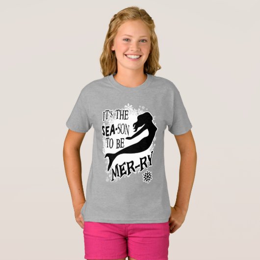 Mermaid Kerstmis T-shirt (Voorkant volledig)