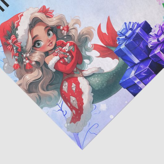 Mermaid Kerstmis Tissuepapier (Detail)