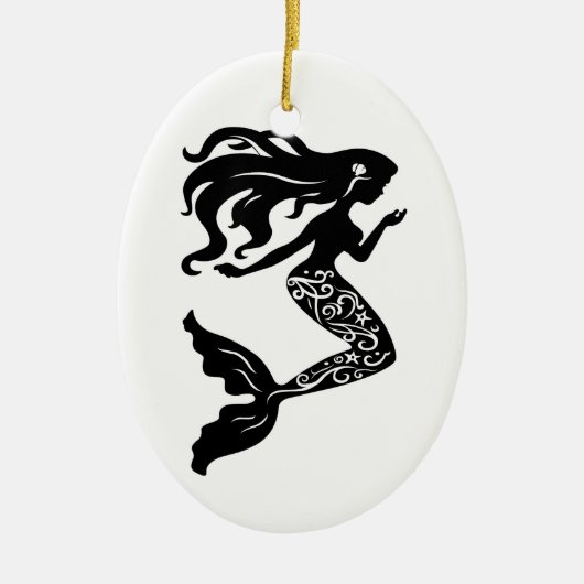 Mermaid kerstversiering keramisch ornament (Voorkant)