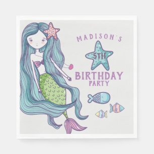 Mermaid Kids Birthday Party Servet