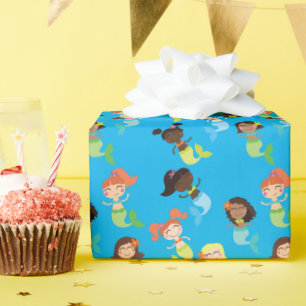 Mermaid Kids Birthday Pool Party Cadeaupapier