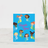 Mermaid Kids Birthday Pool Party Kaart (Voorkant)