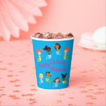 Mermaid Kids Birthday Pool Party Papieren Bekers<br><div class="desc">Gooi een zwembadfeest voor je zeemeermin liefhebbende kind met dit schattige zeemeermin kinderen verjaardagsfeestje ontwerp! Perfect voor een zomerse zwemviering op het strand!</div>