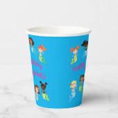 Mermaid Kids Birthday Pool Party Papieren Bekers (Links)