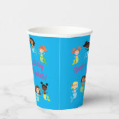 Mermaid Kids Birthday Pool Party Papieren Bekers (Rechts)