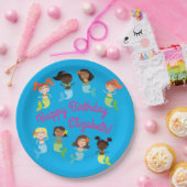 Mermaid Kids Birthday Pool Party Papieren Bordje (Feest)