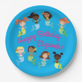 Mermaid Kids Birthday Pool Party Papieren Bordje (Voorkant)