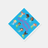 Mermaid Kids Birthday Pool Party Servet (Hoek)