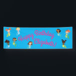 Mermaid Kids Birthday Pool Party Spandoek<br><div class="desc">Gooi een feestje voor je geliefde kind met dit leuke verjaardagsfeest voor je zeemeerminnen! Ideaal voor een zomerzwemfeest!</div>