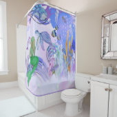 Mermaid kijkt naar het leven van het Zee Douchegordijn (In situ)