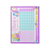 Mermaid Kinder Reward Chart voor Daily Routine om  Notitieblok (Linkerzijde)