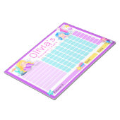 Mermaid Kinder Reward Chart voor Daily Routine om  Notitieblok (Schuin)