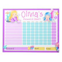Mermaid Kinder Reward Chart voor Daily Routine om 