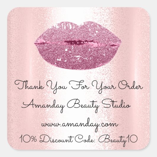 Mermaid Kiss Lips Bedankt dat je roze koopt Vierkante Sticker (Voorkant)