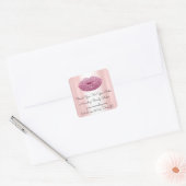 Mermaid Kiss Lips Bedankt dat je roze koopt Vierkante Sticker (Envelop)