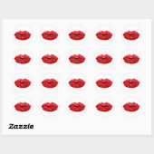 Mermaid Kiss Lips Makeup Artist Red Dank je Ronde Sticker (Vel)