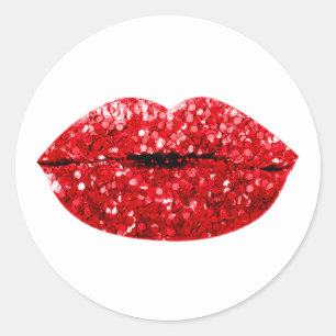 Mermaid Kiss Lips Makeup Artist Red Dank je Ronde Sticker