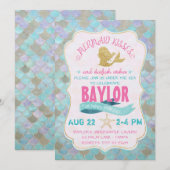 Mermaid Kisses Birthday Uitnodiging (Voorkant / Achterkant)