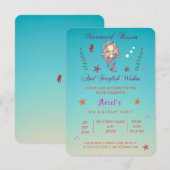 Mermaid Kisses en Starfish Wishes | Uitnodiging (Voorkant / Achterkant)